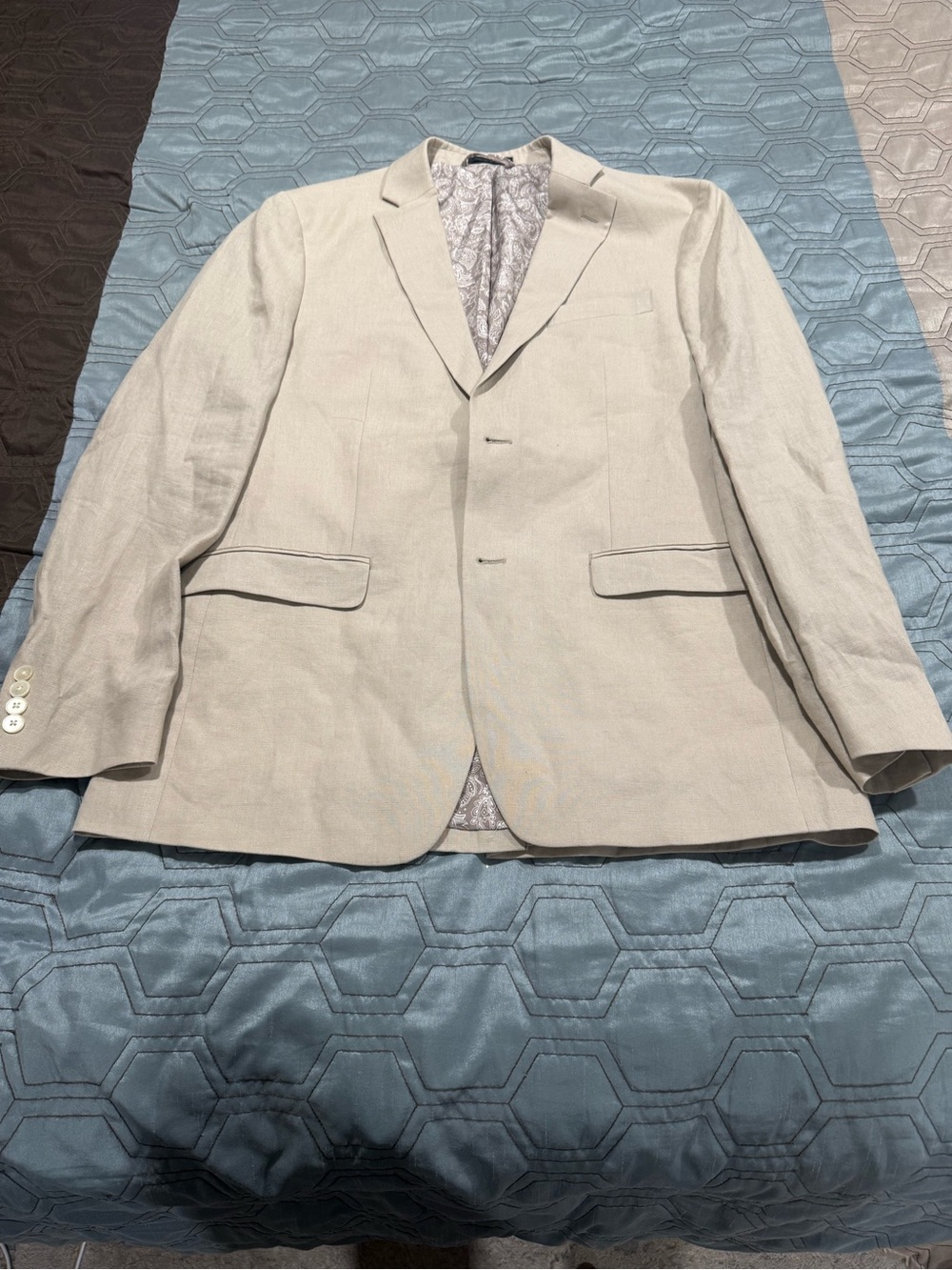 Lauren Ralph Lauren Mens 40L 100% Linen Blazer Sport Coat Beige